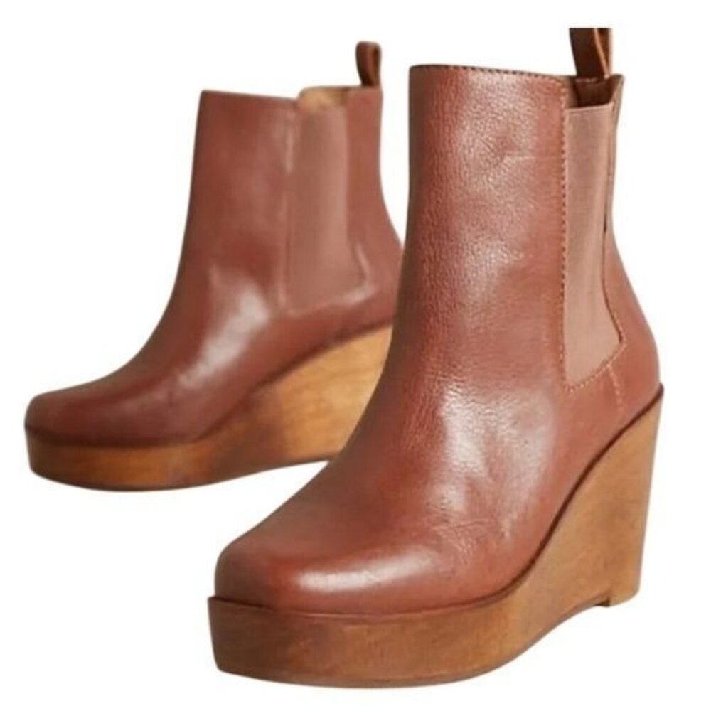 Brown Leather Heeled Boots